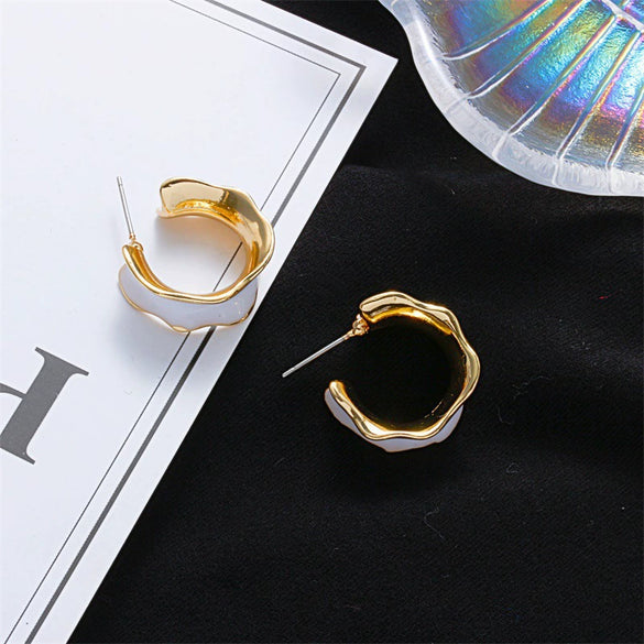 Wholesale Alloy Geometric Circle Cshaped Electroplated Women's Earrings