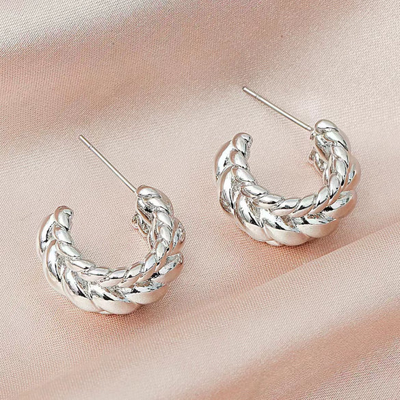 Wholesale Alloy Geometric Circle Cshaped Electroplated Women's Earrings