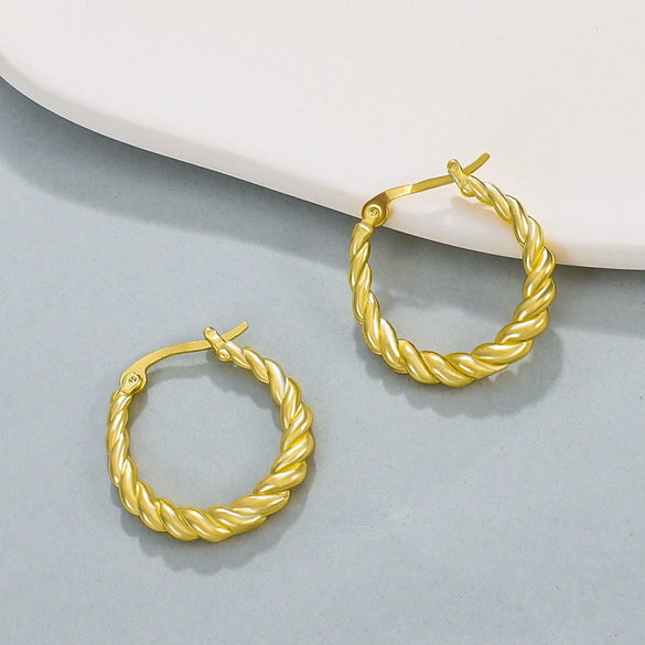 Wholesale Alloy Geometric Circle Cshaped Electroplated Women's Earrings