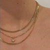 Wholesale Alloy Geometric Coin Round Pendant Snake Bone Chain Three Layer Women's Necklace Set With Electroplating