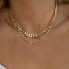Wholesale Alloy Geometric Coin Round Pendant Snake Bone Chain Three Layer Women's Necklace Set With Electroplating