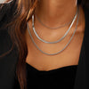 Wholesale Alloy Geometric Coin Round Pendant Snake Bone Chain Three Layer Women's Necklace Set With Electroplating