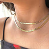 Wholesale Alloy Geometric Coin Round Pendant Snake Bone Chain Three Layer Women's Necklace Set With Electroplating