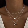 Wholesale Alloy Geometric Coin Round Pendant Snake Bone Chain Three Layer Women's Necklace Set With Electroplating