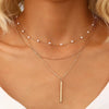 Wholesale Alloy Geometric Coin Round Pendant Snake Bone Chain Three Layer Women's Necklace Set With Electroplating