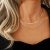 Wholesale Alloy Geometric Coin Round Pendant Snake Bone Chain Three Layer Women's Necklace Set With Electroplating