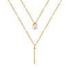 Wholesale Alloy Geometric Coin Round Pendant Snake Bone Chain Three Layer Women's Necklace Set With Electroplating