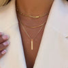 Wholesale Alloy Geometric Coin Round Pendant Snake Bone Chain Three Layer Women's Necklace Set With Electroplating