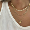 Wholesale Alloy Geometric Coin Round Pendant Snake Bone Chain Three Layer Women's Necklace Set With Electroplating