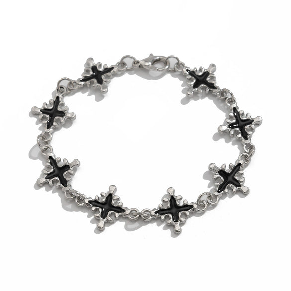 Wholesale Alloy Geometric Cross Electroplated Men's Hip Hop Bracelet