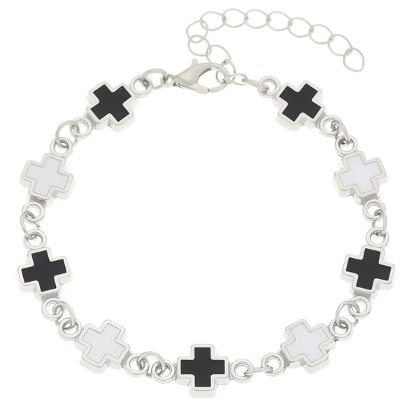 Wholesale Alloy Geometric Cross Electroplated Unisex Light Luxury Bracelet Jewelry