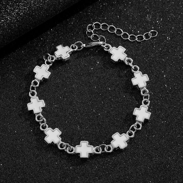 Wholesale Alloy Geometric Cross Electroplated Unisex Light Luxury Bracelet Jewelry