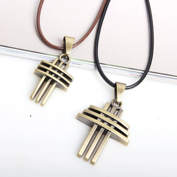 Wholesale Alloy Geometric Cross Imitation Bronze Fashion Jewelry Necklace