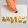 Wholesale Alloy Geometric Cshaped Electroplated Women's Earrings 3Piece Set