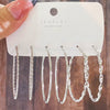 Wholesale Alloy Geometric Cshaped Electroplated Women's Earrings 3Piece Set