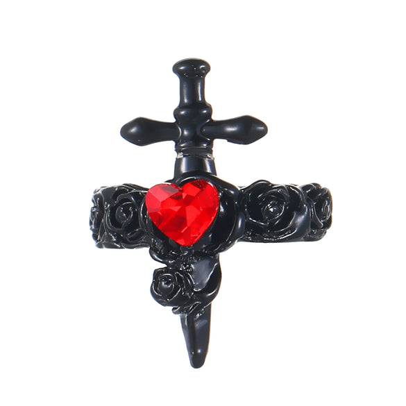Wholesale Alloy Geometric Dark Gothic Rose Love Cross Ear Clips For Unisex And Women With Electroplating