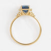 Wholesale Alloy Geometric Design Electroplated Fashion Ring For Women And Couples With Dark Blue Zircon