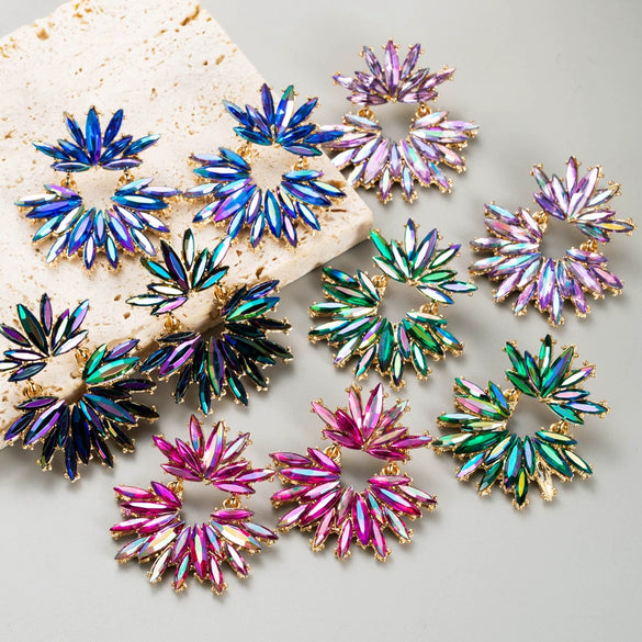 Wholesale Alloy Geometric Diamond Earrings For Ladies