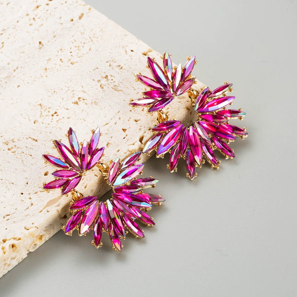 Wholesale Alloy Geometric Diamond Earrings For Ladies