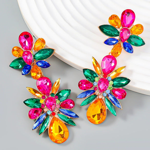 Wholesale Alloy Geometric Diamond Multilayer Exaggerated Fashion Women's Ear Jewelry