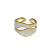 Wholesale Alloy Geometric Double Layer Hollow Open Ring For Women With Electroplating And Glaze Color Matching