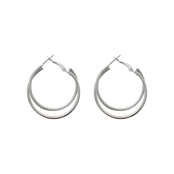 Wholesale Alloy Geometric Double Ring Earrings For Women With Electroplating