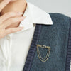 Wholesale Alloy Geometric Doublering Design Brooch For Women With Highend Tassel And Electroplating Treatment