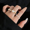 Wholesale Alloy Geometric Dripping Glue Style Unisex Ring Threepiece Set