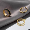 Wholesale Alloy Geometric Dripping Glue Style Unisex Ring Threepiece Set