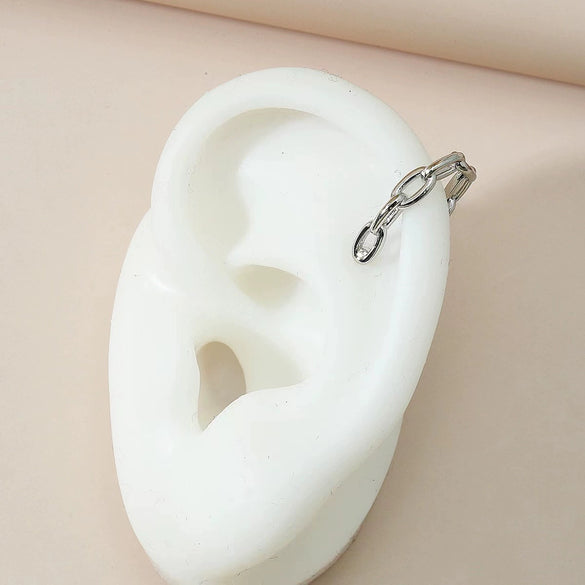Wholesale Alloy Geometric Ear Bone Clips For Women Electroplated Retro Chain Tassel Design