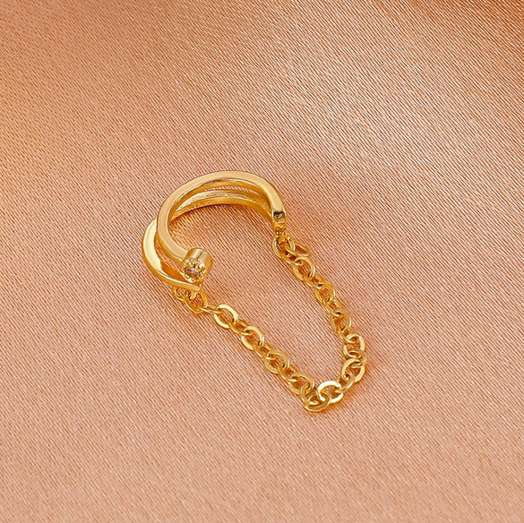 Wholesale Alloy Geometric Ear Bone Clips For Women Electroplated Retro Chain Tassel Design