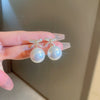 Wholesale Alloy Geometric Earrings With Diamond And Pearl Retro Light Luxury Electroplated For Women