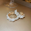 Wholesale Alloy Geometric Earrings With Diamond And Pearl Retro Light Luxury Electroplated For Women