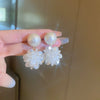 Wholesale Alloy Geometric Earrings With Diamond And Pearl Retro Light Luxury Electroplated For Women