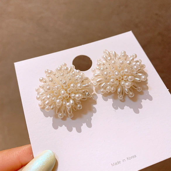 Wholesale Alloy Geometric Earrings With Diamond And Pearl Retro Light Luxury Electroplated For Women