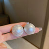 Wholesale Alloy Geometric Earrings With Diamond And Pearl Retro Light Luxury Electroplated For Women