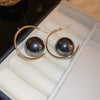 Wholesale Alloy Geometric Earrings With Diamond And Pearl Retro Light Luxury Electroplated For Women