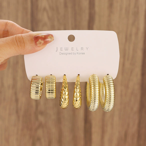 Wholesale Alloy Geometric Earrings With Electroplating For Women