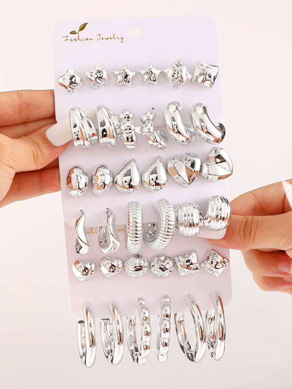 Wholesale Alloy Geometric Earrings With Electroplating For Women