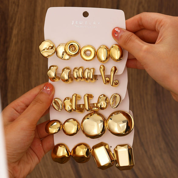 Wholesale Alloy Geometric Earrings With Electroplating For Women
