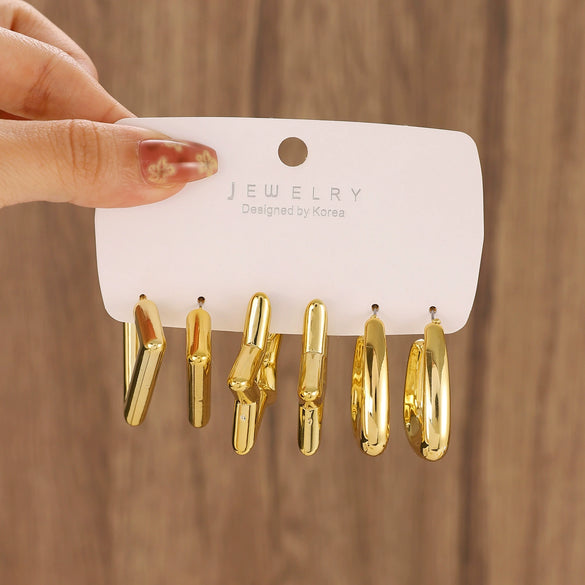 Wholesale Alloy Geometric Earrings With Electroplating For Women
