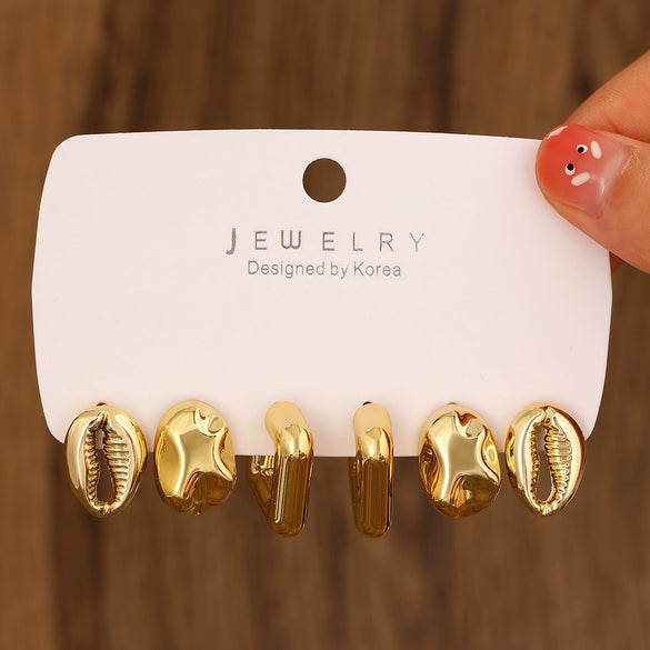 Wholesale Alloy Geometric Earrings With Electroplating For Women
