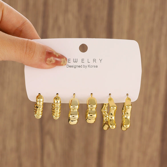 Wholesale Alloy Geometric Earrings With Electroplating For Women