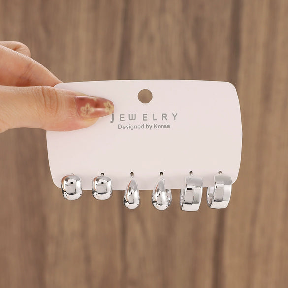 Wholesale Alloy Geometric Earrings With Electroplating For Women