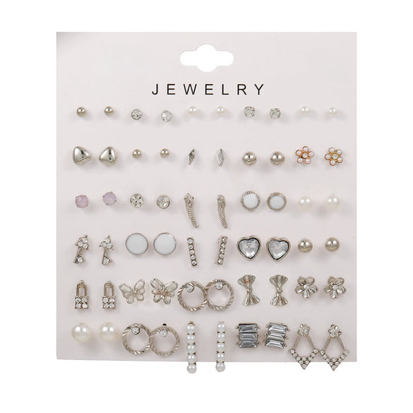 Wholesale Alloy Geometric Earrings With Silver Needle And Electroplating Treatment