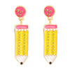 Wholesale Alloy Geometric Electroplated Fashion Drop Oil Pencil Earrings For Women