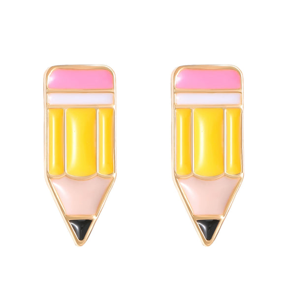Wholesale Alloy Geometric Electroplated Fashion Drop Oil Pencil Earrings For Women