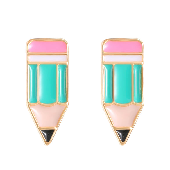 Wholesale Alloy Geometric Electroplated Fashion Drop Oil Pencil Earrings For Women