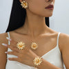 Wholesale Alloy Geometric Electroplated Jewelry Set Including Earrings Necklace Bracelet And Ring For Women