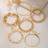 Wholesale Alloy Geometric Electroplated Multilayer Stacked Unisex And Women's Bracelet 6Piece Set
